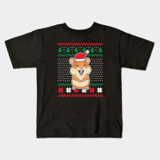 Ugly Christmas Sweaters Hamster Laughing Kids T-Shirt